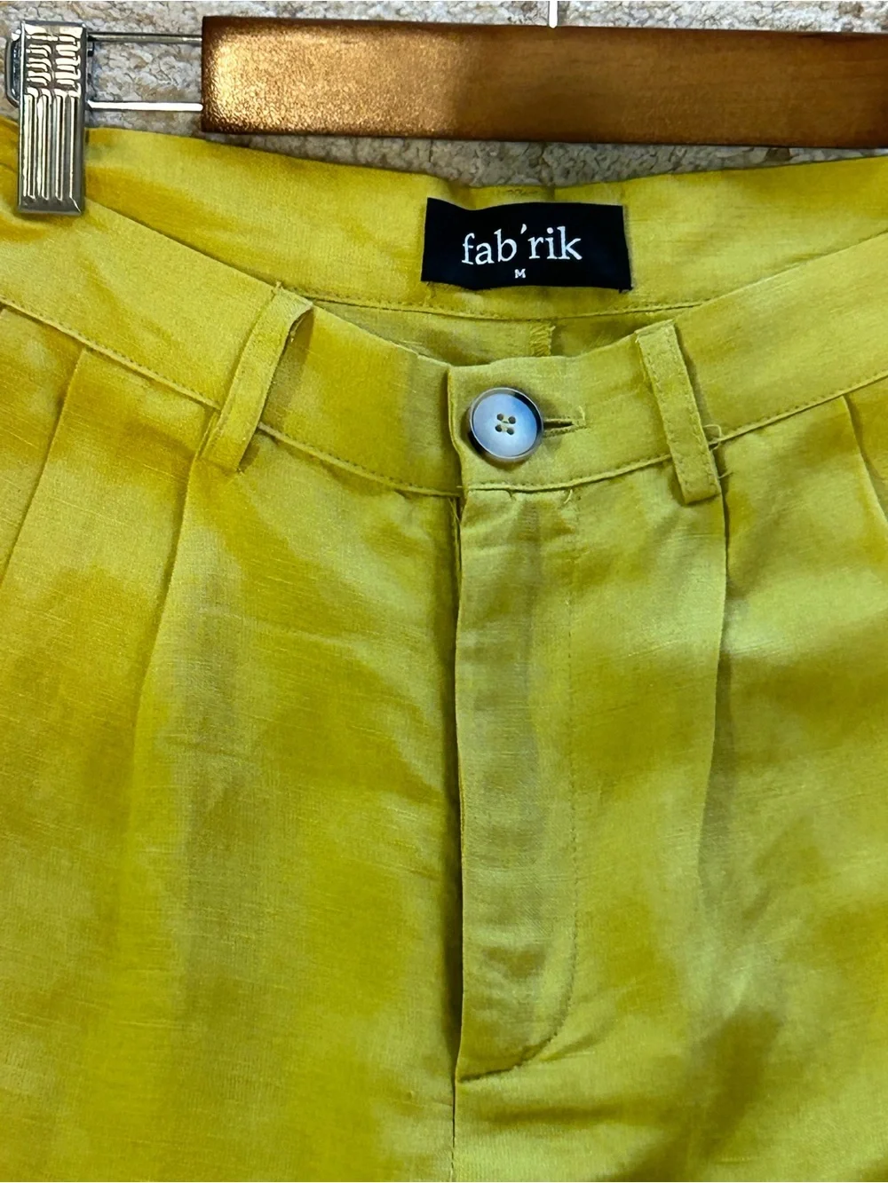 fab'rik Green Wide-Leg High-Rise Trousers